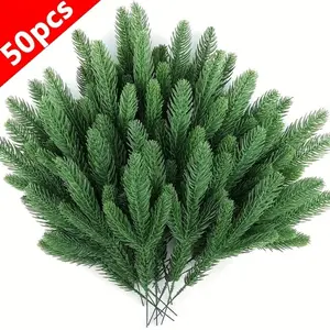 20/50 Artificial Pine Branches Christmas Green Plant Pine Needles DIY Pine Branches and Spray Accessories, Suitable for Christmas Wreaths and Christmas Home Decorations, Suitable for Christmas Tree DIY Wreath Decoration