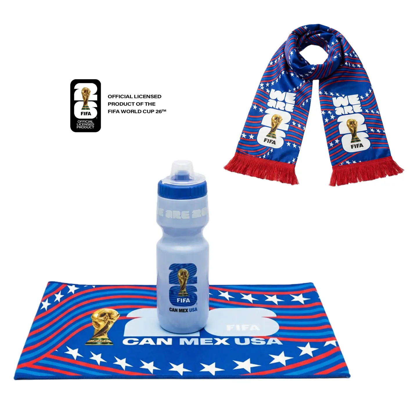 FIFA World Cup 2026 Squeeze Water Bottle & Towel Set with Scarf