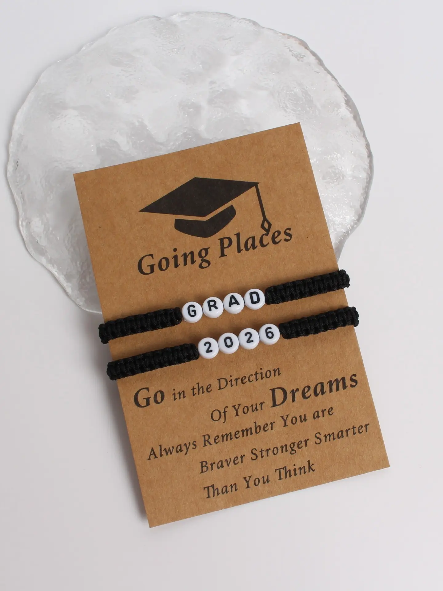 2026 Graduation Handmade Wax Thread Beaded Bracelet Set, Grad 2026 Friendship Wristband, Matching Bracelet, Classmate Gift for Graduates