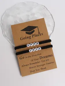 2026 Graduation Handmade Wax Thread Beaded Bracelet Set, Grad 2026 Friendship Wristband, Classmate Gift for Graduates
