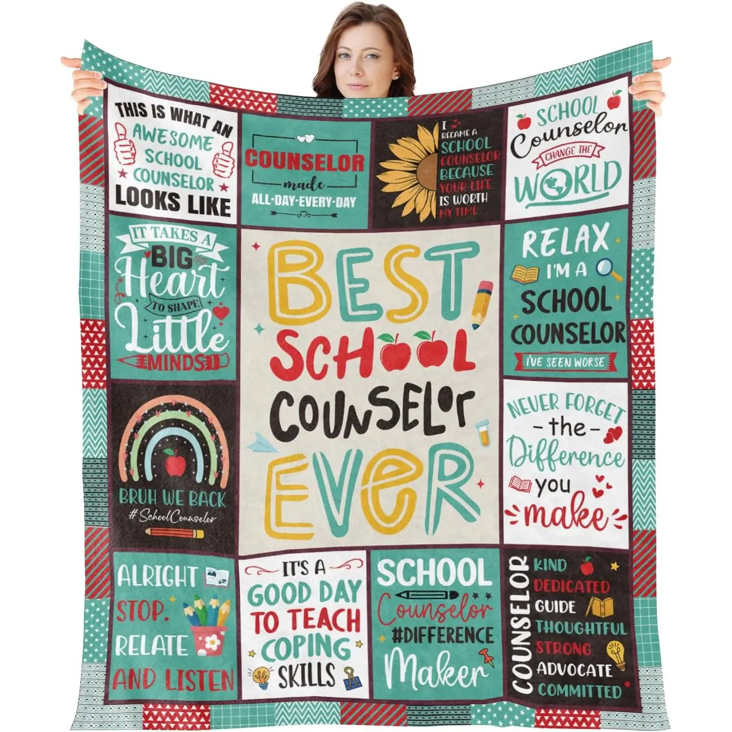 School Counselor Gifts for Women - Counselor Appreciation Gift Blanket Guidance School Counselors Thank You Gift for Birthday Christmas Soft Flannel Throw Blanket for Sofa Couch 60 x 50 Inches