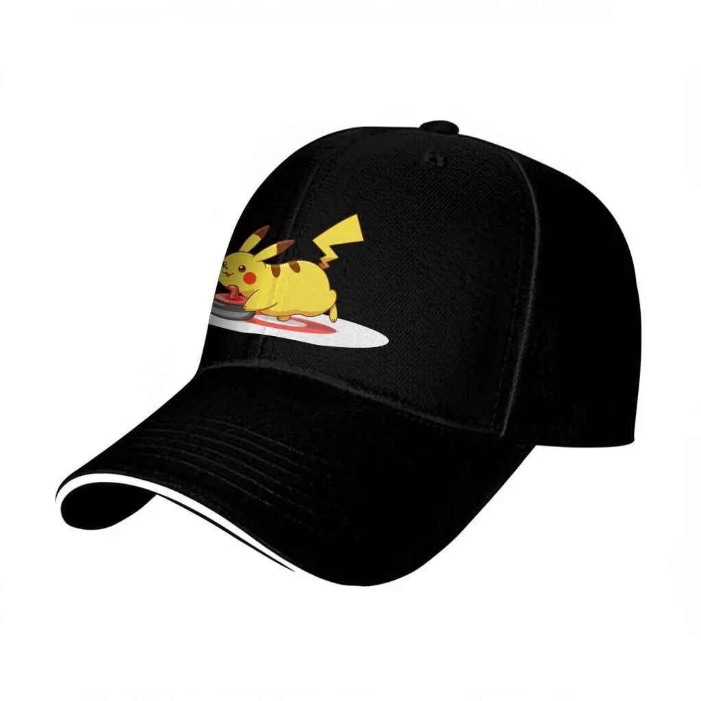 for Men, PIKACHU Printed Baseball Cap, Stylish, Women's Ponytail Hat, Resist Hats, Funny, Trendy, PIKACHU Baseball Hats