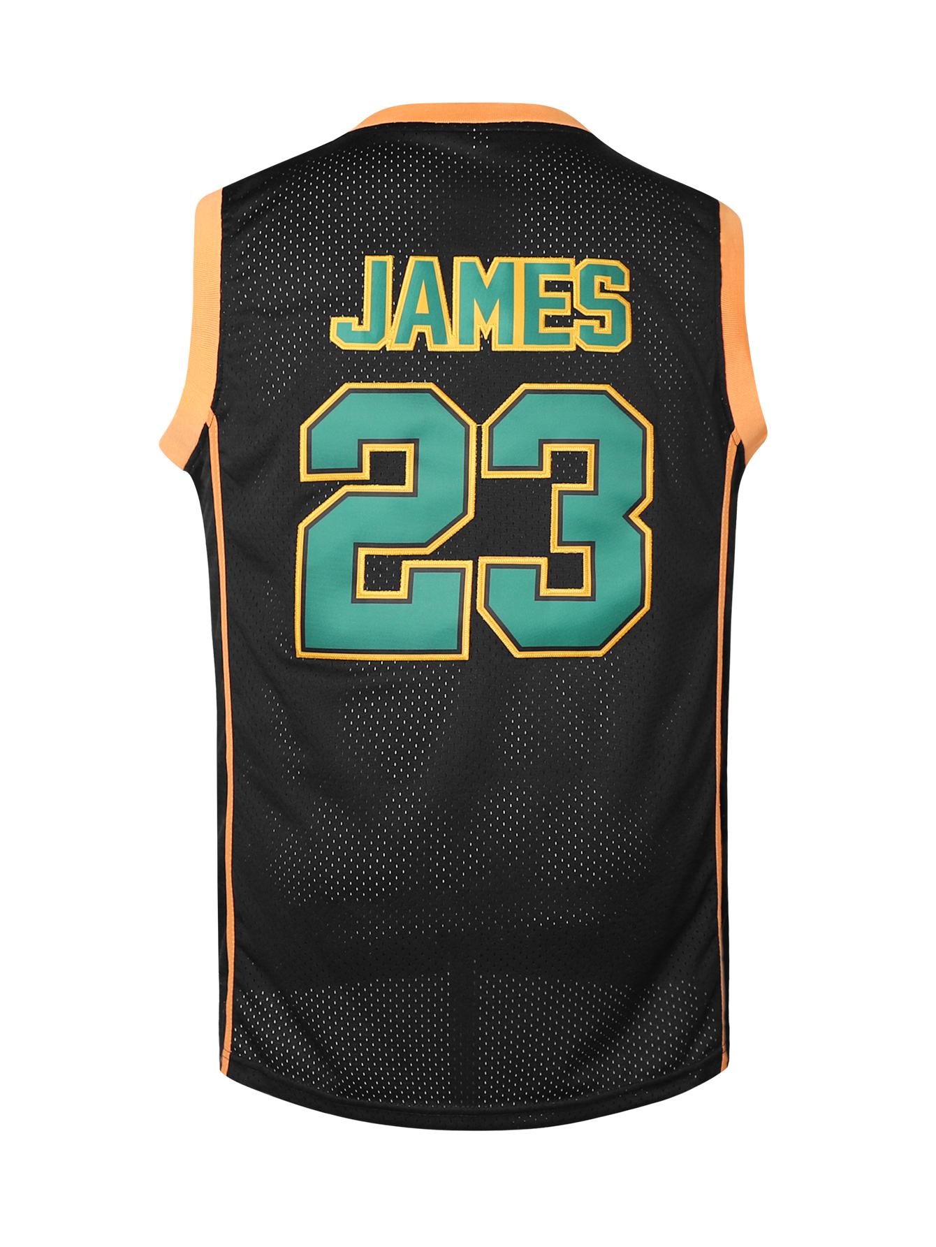 Classic #23 James Stitched Basketball Jersey High School Training Vest Breathable Mesh Athletic Tank Top for Game & Streetwear