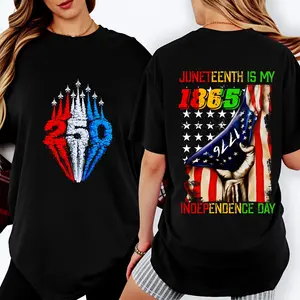 100 Percent Cotton Juneteenth Celebration T-Shirt With American Flag And 1865 Independence Day Design For Summer Wear Perfect Gift For Family And Friends # Juneteenth Celebrating Freedom