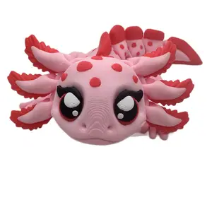 3D printed articulating axolotl figure fidget unique home decor print item Articulated Figurines desk
