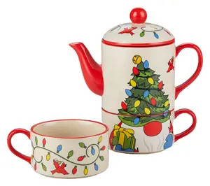 Temp-tations Seasonal Tea for Two Set with 2 Mugs & 20-oz Teapot
