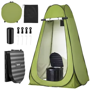 【DealsForYouDays】VEVOR Folding Camping Toilet Kit, 330 lbs Load Capacity, Portable Potty with Pop-Up Privacy Tent, Carry Bags, Trash Bags, Bathroom Camping Supplies for RV Travel