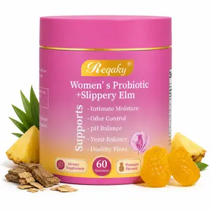 Women’s Juicy Feminine Probiotics Gummies - Healthcare All-in-1 Solution with Slippery Elm, Prebiotics & Lactobacillus Blend for pH Balance & Dryness relief , Hawaiian Pineapple Flavor, 60 Count