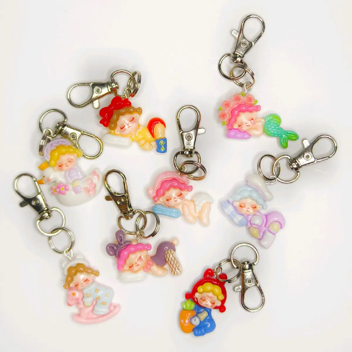 High Quality Sleepy Girl Key Chains epoxy keychains High Quality Sleepy Girl Key Chains epoxy keychains