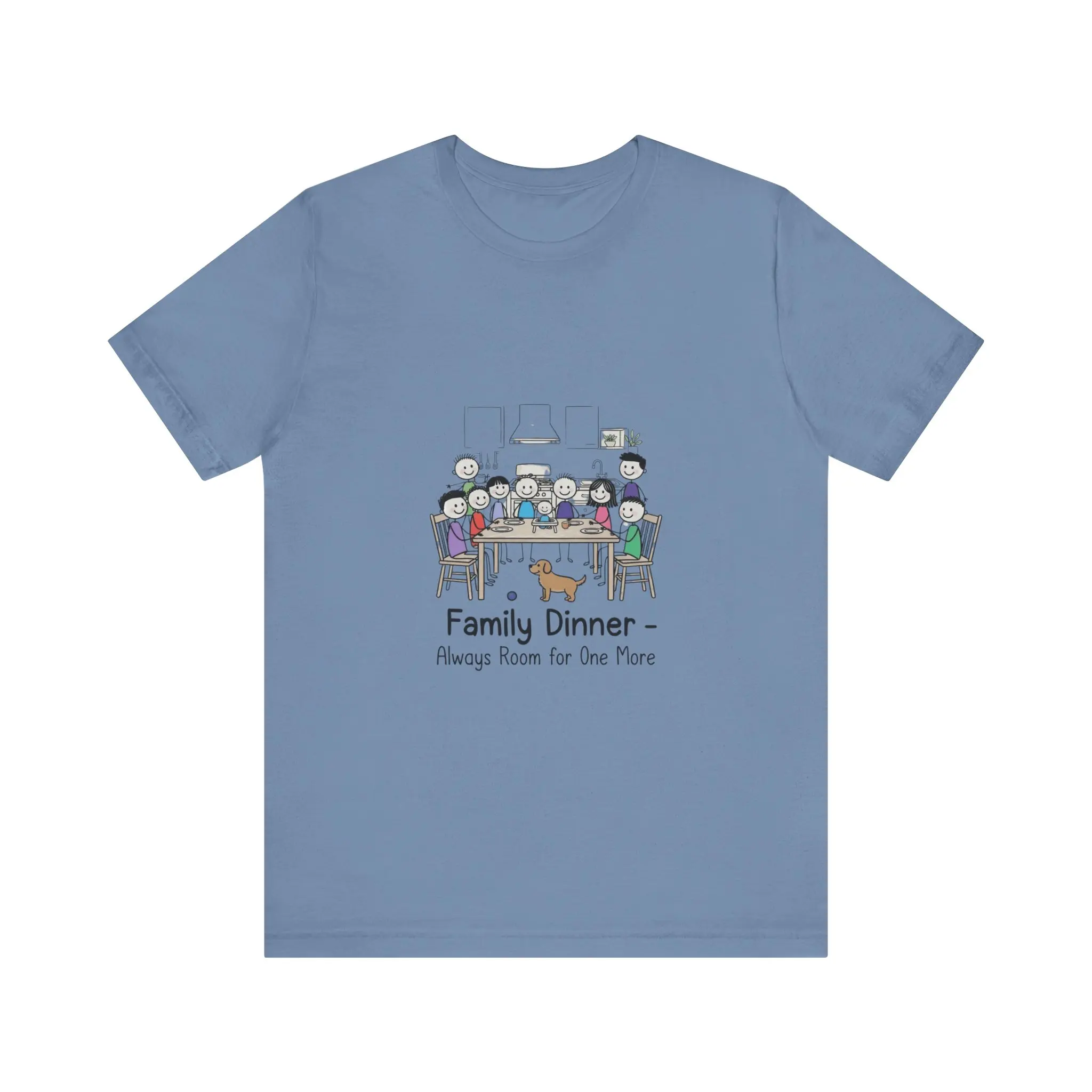 Family Dinner illustration Tee | "Always Room for One More" family scene shirt