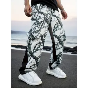 Men's Plus Size Camo Cargo Pants - Casual & Vacation Style, Polyester, Non-Stretch Fabric, Machine Washable, Workwear, Leisure Style, Vacation Style, Conventional Version, ALL/Global/All, PLUS SIZE