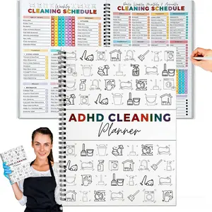 Cleaning Planner for Adults & Teens,Undated Daily, Weekly & Monthly Cleaning Schedule and Checklist Notebook,Household Chores Organizer Journal for  & Family,DIY  Improvement Planner, Editable Template