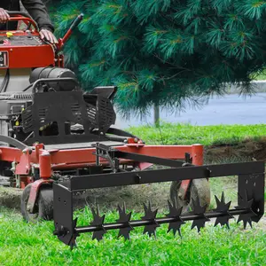 Heavy Duty Steel Spike Lawn Aerator – 32 Inch Tow-Behind Roller With Extra-Wide Hitch Bar For 2-Inch Deep Soil Penetration, Compatible With Garden And Lawn Tractors, Perfect For Yards, Farms, And Planting