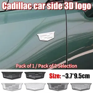 Cadillac 3D Large Fender Side Badge Sticker, Body Side & Rear Trunk Emblem, Fits Cadillac CT4 CT5 CT6 XT4 XT5 XT6 ATS-L XTS