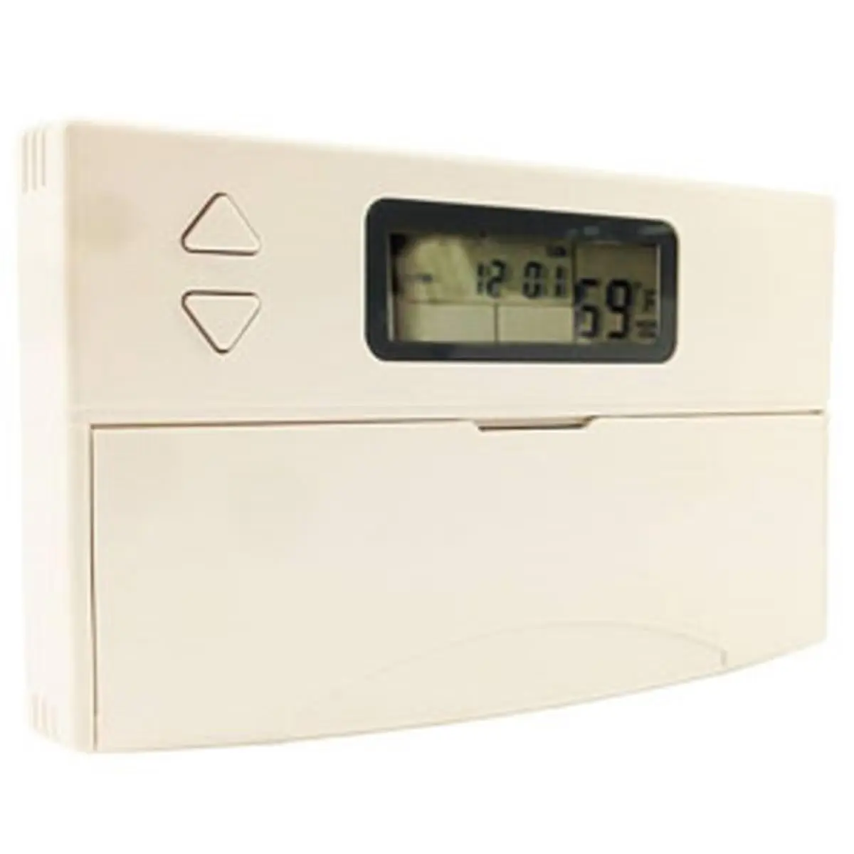 King Electric EP-3 24VAC/VDC Digital Electronic Programmable Reptile & Amphibian Thermostat - White, 1.0A, 50F-90F, LCD Display, Energy Save, Pre-Set Schedule, Hold Mode Operation, 2lbs, Alkaline Batteries Required, 5-1/2x1-1/4x3-1/2in