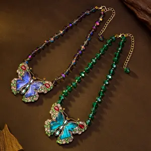 Vibrant Butterfly Necklace | BFF Bestie & Couple Matching Jewelry | Colorful Charm Pendant