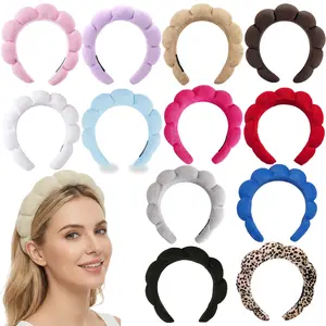 Women's SleekHush Soft Sponge Padded Hoop Workout Headbands, Fluffy Cloud Design, Volume-Boost Sports Accessory for Workout, Face Washing, Workout Headband