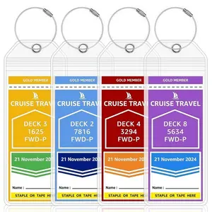 LMMAKE 4 Pack Cruise Luggage Tag Holders for Carnival Princess & MSC Ships Secure Metal Eyelet Waterproof Reusable Travel Accessories