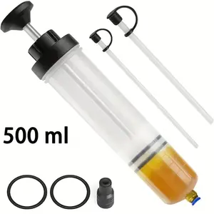 500ML Car Brake and Transmission Fluid Manual Oil Pump, Ergonomic Handle, Portable Handheld Tool, Durable Plastic Structure, Easy Use, Car Accessories