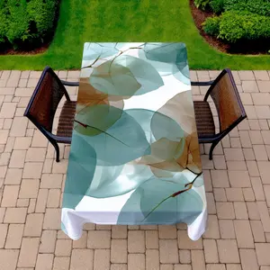 Conscious Sales C1TCLRGEL28DQ4 58 x 102 in. Translucent Leaves Brown Tablecloth - Indoor & Outdoor Decor