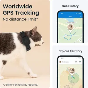 GPS Tracker for Car, Cat GPS Tracker, Mini Tracker, Waterproof Pet Tracker for Cats, Cat GPS Tracker Collar with Safety Elastic Buckle, Works with Any Collar, Compatible with Apple Find My App (Only iOS), Tracking Devices