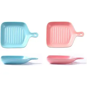 Blue & Pink Ceramic Bake & Serve Set – Pastel 2-Piece Ceramic Baking Dish Set, Oven Safe Bakeware for Kitchen & Table