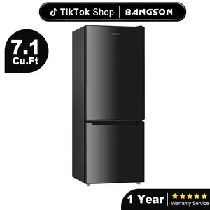 BANGSON 7.1 Cu.Ft Refrigerator with Freezer, double door refrigerator, Medium Capacity for Apartment/Family, Adjustable Thermostat, Energy Efficient, Quiet Operation, LED Interior Light, Gift Idea, Christmas Gift