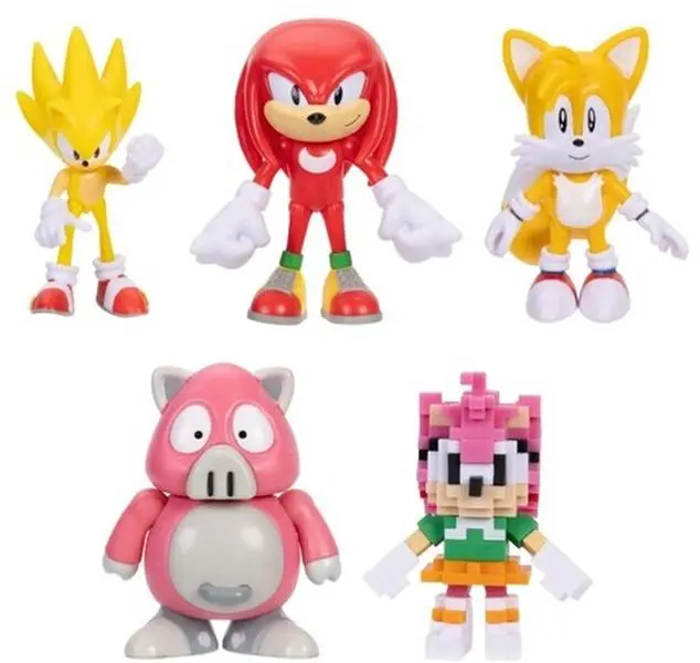 Sonic the Hedgehog 35th Anniversary 4-in Articulated Joint Action Figurine Assorted Set (Wave 25), Jakks Pacific Display Collectible, Ships in Own Container