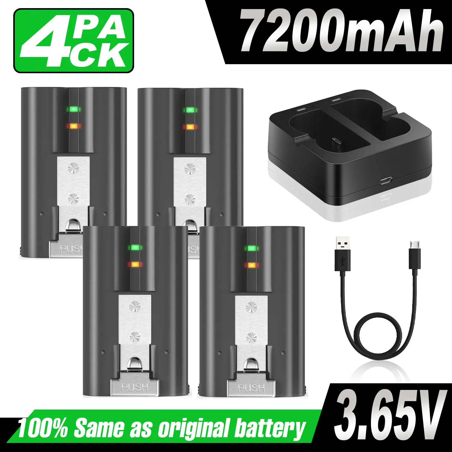 Tired of Dead Doorbells? 7200mAh 2-Pack Li-Ion Battery Pack for Ring Video Doorbell 2/3/3 Plus/4 & Security Cams - FCC/CE/RoHS Certified