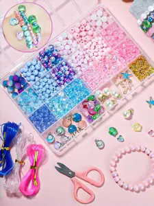 Ocean-Themed Beaded Bracelet DIY Kit, Mixed Loose Beads Set Materials Pack, Handmade Jewelry Accessories, Craft Supplies, Jewelry Making Tools