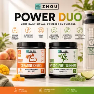 Zhou Chews Power Pair — Creatine Chews + Hydro-Fuel Electrolyte Gummies — Workout & Hydration Routine