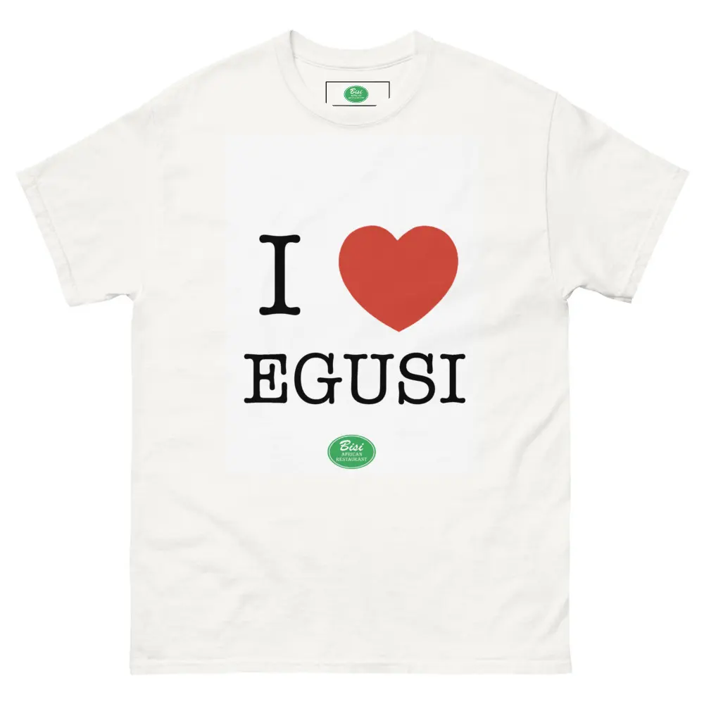 Heart Egusi Bisi African Restaurant Funny Nigerian Food Graphic Tee