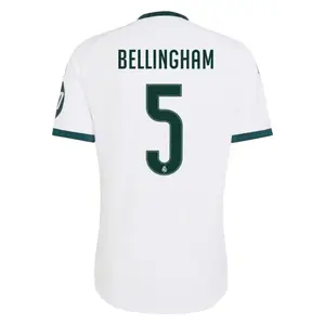 Real Madrid Jude Bellingham #5 Home Jersey 2026/27 – Unisex White LaLiga Replica Soccer Shirt, Fan Match Day Top