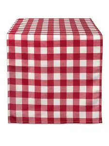 Design Imports 14" x 108" Red Check Outdoor Table Runner