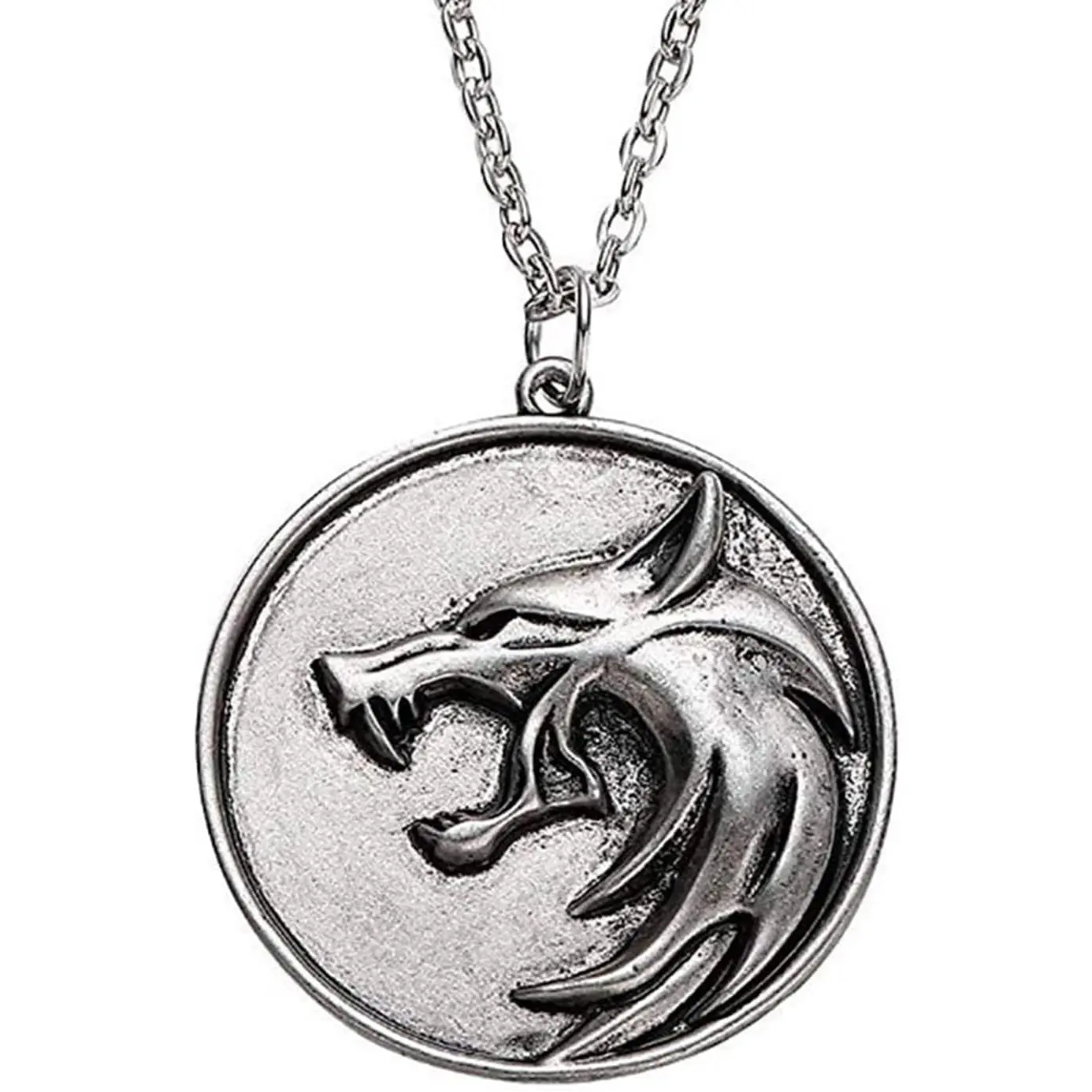 Witcher Medallion Necklace Witcher Necklace for Men Geralt of Rivia Wolf Necklace for Men Wild Hunt Wolf Pendant Necklace for Men Wolf Jewelry for Men Wolf Gifts Witcher Costume Accessories
