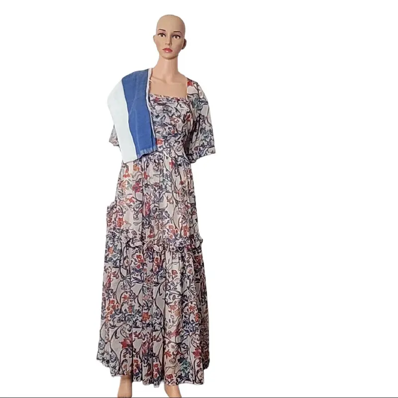 sachin and babi light blue dress Dolce & Gabbana Long silk chiffon dress with bow detail - F6DJETFU1ATW0001 main image 0