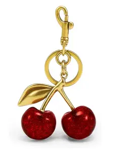 Keychain Cherry Bag Charms Purse: Key Chains Women Cute - Car keyrings leather handbags - Valentines Day Gifts