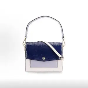 Pre-owned Tory Burch Leather Shoulder Bags Robinson Color Block Shoulder Bag