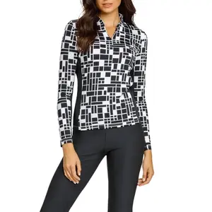 Tail Activewear Faris Top in Tetra Geo - Stylish Long Sleeve Golf Shirt for Autumn with UPF 50+ Protection & Moisture-Wicking Fabric