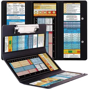 ROGEE 2Pack Foldable Nurse Clipboard - Black Plastic  Clipboard with Size & 6  Cheat Sheets