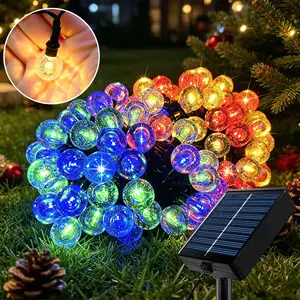 Solar Bubble Lights, Rechargeable Lithium Solar Panel, 8 Light Modes, Solar Decorative Lights, Outdoor Garden Decor, Holiday Party Decoration
