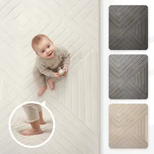 PaPaMat Baby Play Mat for Floor, 1.3" Soft Fluffy Shaggy Mats for Toddler Infant Kids Crawling,  Nursery Mat Bedroom Living Room Waterproof Easy Care Non-Slip