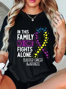 100% Cotton Cancer Survivor Bladder Cancer Awareness T-Shirt