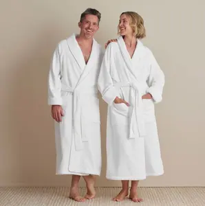The Company Store Velour Terry Unisex Robe - White - FULL SIZE