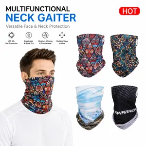 [ 2 Pcs ] Neck Gaiter Face Mask For Men Women,Seamless Bandana Rave Face Cover Scarf Mask,Balaclava, Unisex Face Mask,Headband, Head Wrap