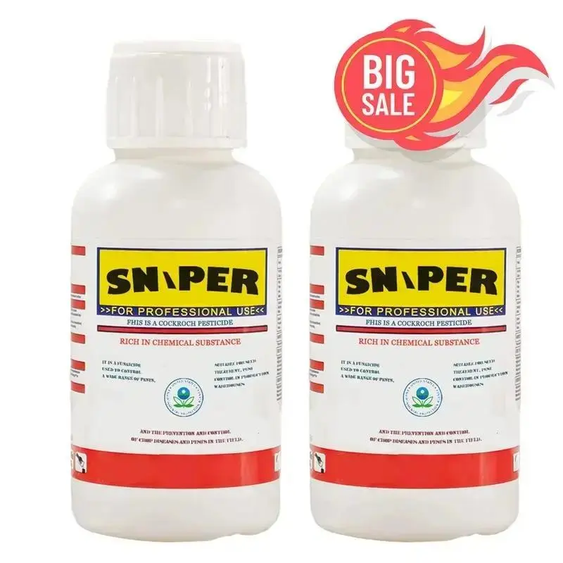 SNIPER concentrated insecticide solution kills cockroaches, flies, mosquitoes, spiders, ants, centipedes and other pests—a pest control miracle for kitchens, warehouses, restaurants and toilets.
