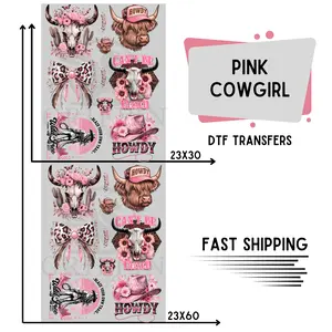 Pink Cowgirl | Premade DTF Transfer Gang Sheet For Graphic Tees