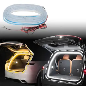 4m car LED lights with trunk LED lights. The car interior lights can hide the car trunk environment lighting. Universal silicone flow start scanning mode 12V