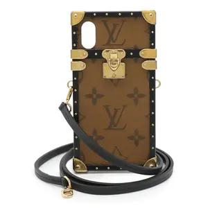 Pre-owned Louis Vuitton Coated/Waterproof canvas Small Leather Goods Eye Trunk Monogram Phone Case