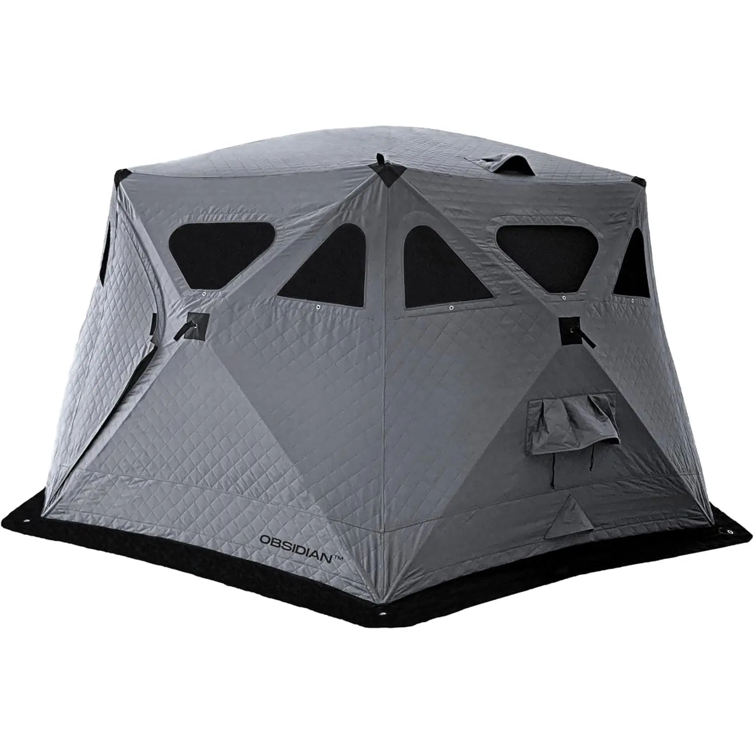 Obsidian - Heavy Duty 4 Season Camping Shelter, 6-8 Person Capacity, Instant Pop-Up Tent, Insulated and A/C Ready, Removable Floor for Easy Cleaning or Ice Fishing